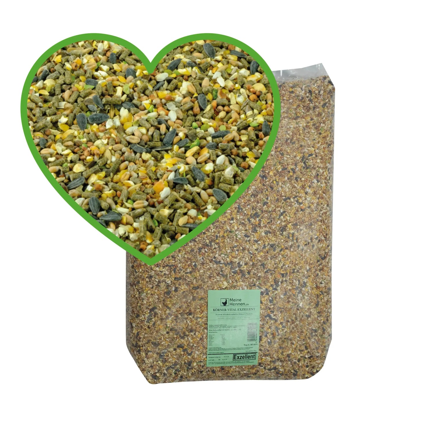 MeineHennen Premium Hühnerfutter 30kg, Alleinfutter für Hennen, Wachteln und Geflügel.